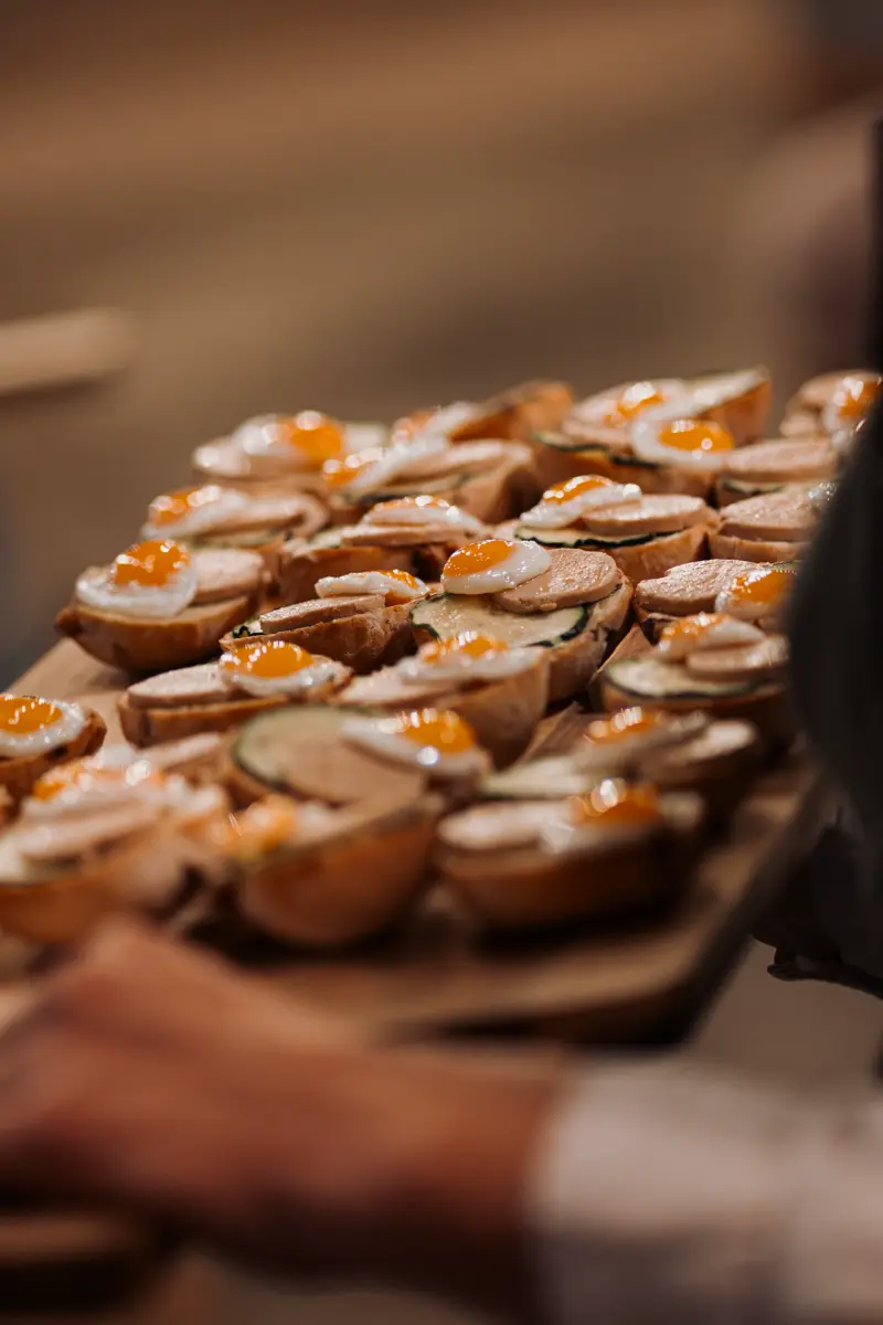 Canapés del catering de una fiesta privada